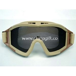 Lightweight Adjustable Tan Metal Mesh Goggles