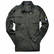 Mode coton Police Cargo de Mens Casual chemise avec couleur unie images