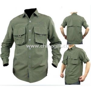Military Tactical Combat Army Green Mens Cargo Shirt