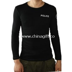 Al aire libre de algodón manga larga carga Mens camisa camiseta para la policía