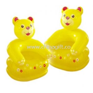 0.3 mm PVC Bear Inflatable Sofa Chair Yellow For Baby Seats