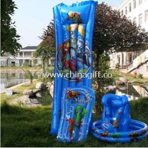 Eco-Friendly PVC Inflatable Air Mattress Blue For Water Park