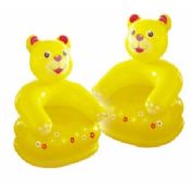 0.3 mm PVC Bear Inflatable Sofa Chair Yellow For Baby Seats images