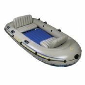 Bateau gonflable PVC 4 personnes avec 2 Cannes à pêche images