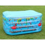 Retângulo piscina inflavel quatro camadas para crianças brincando images