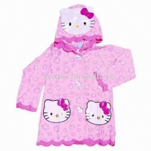 Hello Kitty Pvc lluvia abrigos con capucha
