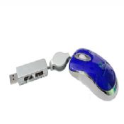 Mini retractable mouse with usb hub images