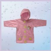 Mengkilap gadis kustom Pink PVC hujan mantel images