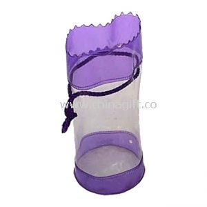 Purple Clear PVC Bags With Drawstring