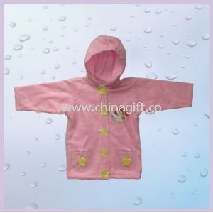 Skinnende Pink brugerdefinerede piger PVC regn frakker
