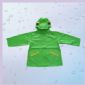 Verde con cappuccio lungo PVC pioggia cappotti con fumetto stampato small picture