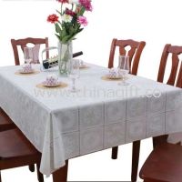 Putih PVC Table Cloth menghapus bersih