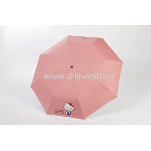 21 inch Lady Pink unik hujan payung dengan sihir pencetakan sutra layar