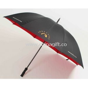 30-дюймовый черный прямой ветрозащитный рекламных гольф зонтик