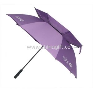 Personalizar deportes púrpura cubierta doble Golf paraguas