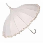 Håndverket hvite blonder bryllup parasoll paraplyer images