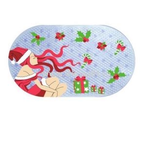 Tapis de bain de Noël Girl PVC