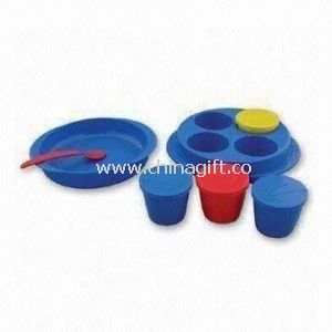 Non-slip Bowl with 4 Snack Cups and 1 Spoon