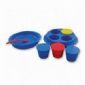 Non-slip Bowl with 4 Snack Cups and 1 Spoon small picture