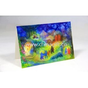 Foled Fancy Christmas Card With Color Postcards Printing