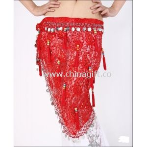 Attractive Red Lace Belly Dance Hip Scarves
