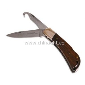 Double blade small wood handle pocket knife