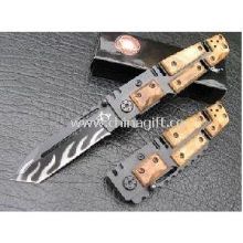 Stainless steel color wood handle dual blade knife images