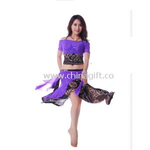 أزياء ممارسة الرقص الشرقي الحرير مرنة مع نمط الطباعة الكلاسيكية