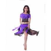 أزياء ممارسة الرقص الشرقي الحرير مرنة مع نمط الطباعة الكلاسيكية images