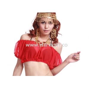 Off The Shoulder Sexy Red Belly Dance Top