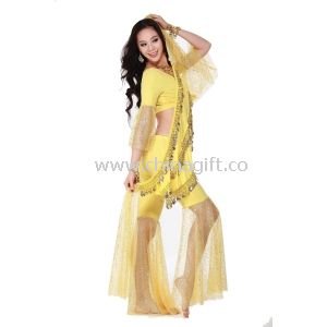 Silver Foiled gold Belly Dancing Practice Costumes