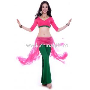 Soft Crystal Ity Cotton Silk Belly Dance Practice Wear