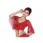 Red Belly Dance Top with Flare Sleeve , Belly Dancing Clothes small picture