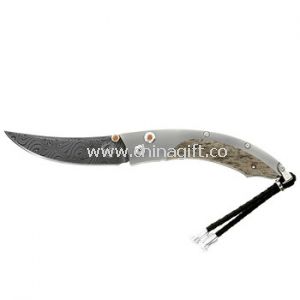 two-edged rubber handle big pocket knife