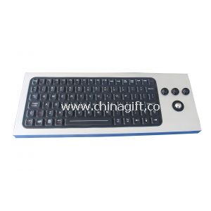 86 teclas Desk Top silicona teclado Industrial con Trackball