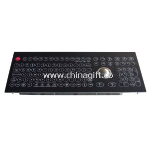 Black color Optical Trackball Industrial Membrane Keyboard with trackball