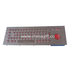 Marine panel mounting illuminated USB keyboard with chameleon trackball