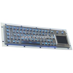 metal panel mounting illuminated USB keyboard with ruggedized touchpad