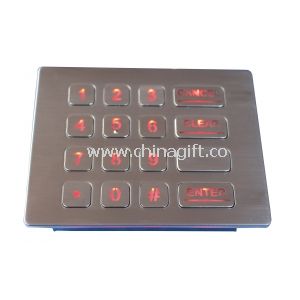IP65 metal industrial LED backlit teclado