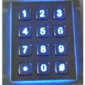 12 keys IP65 dynamic vandal proof metal keypad with red backlight images