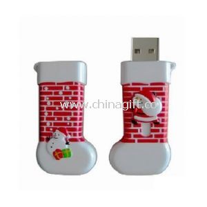 Komik deli Noel çorap 16GB karikatür USB birden parlamak götürmek