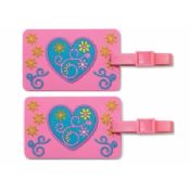 Eco-Friendly Silicone Luggage Tag With Heart Pattern images