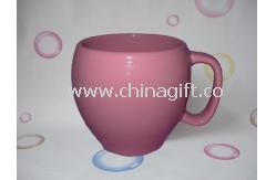 Pink colored ceramic mug