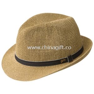 Mens straw hat with binding