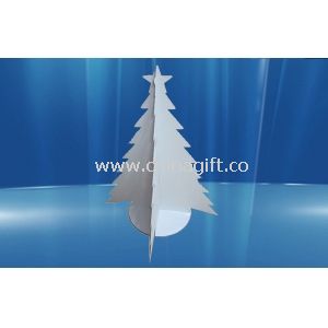 Modèle d'affichage en carton promotionnel avec la forme de l'arbre de Noël de publicité