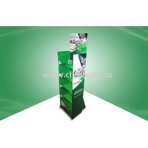 Eco-friendly POP papelão verde 4-prateleira de exposição