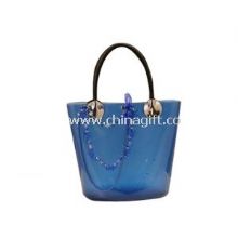 Candy Blue Tote Bag Beads Accessories Silicone Handble Embossed Logo images