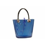 Candy Blue Tote Bag Beads Accessories Silicone Handble Embossed Logo images