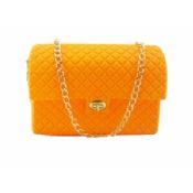 حقيبة يد السيليكون لينة البرتقال مع حزام سلسلة معدنية images