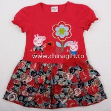 Kids lovely peppa pig with embroidery tunic top girl party dress images